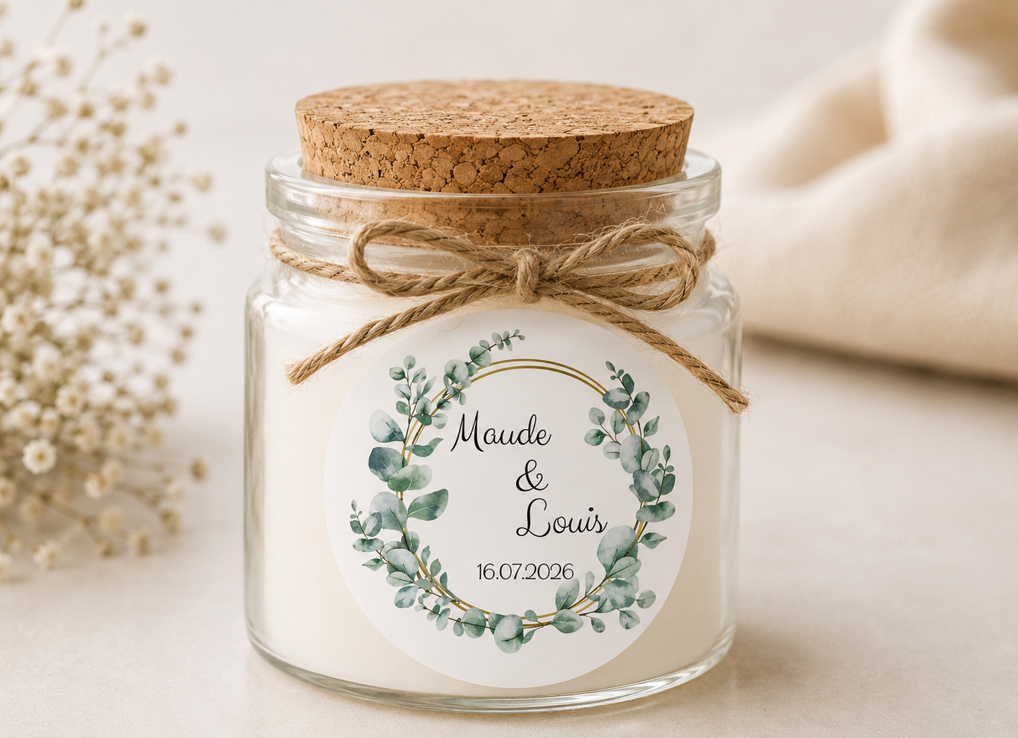 Mini bougie personnalisée