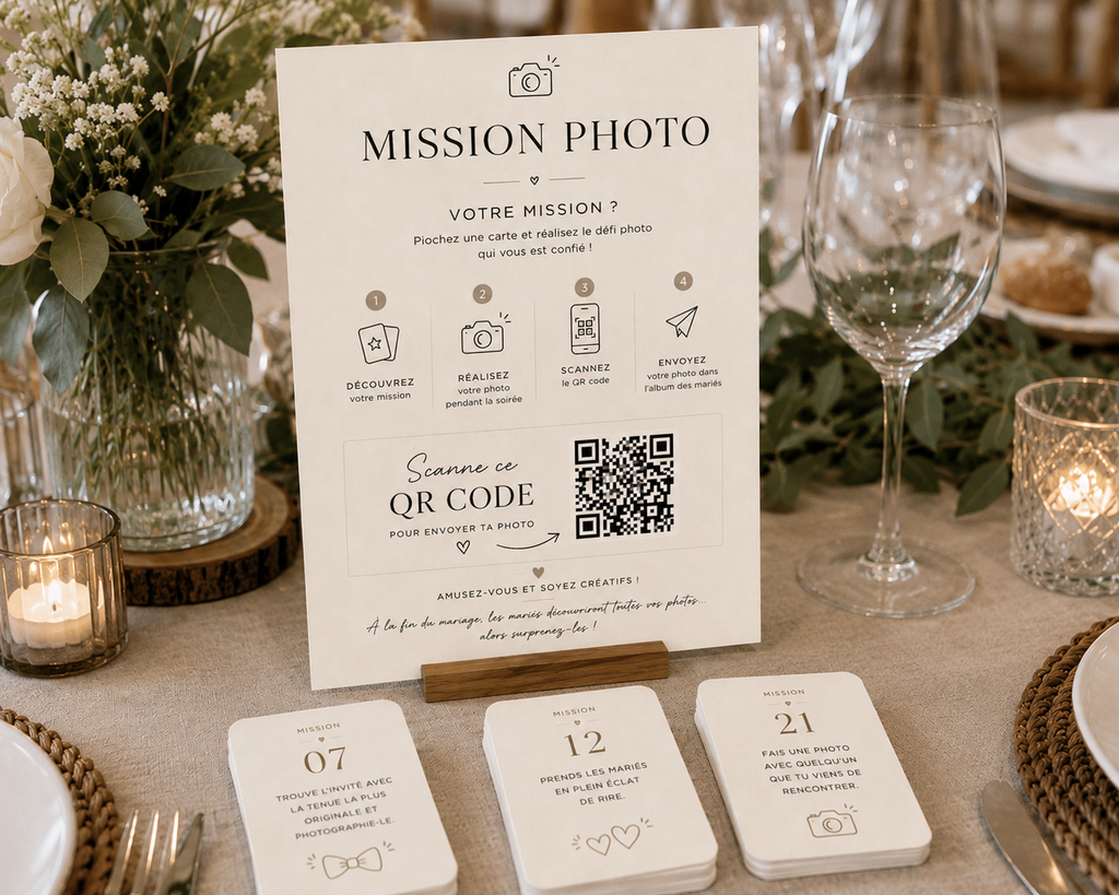Jeu photo mariage avec QR Code Mystère & Malice Studio
