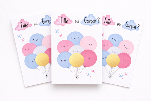 Carte à gratter Gender Reveal – Fille ou Garçon ?