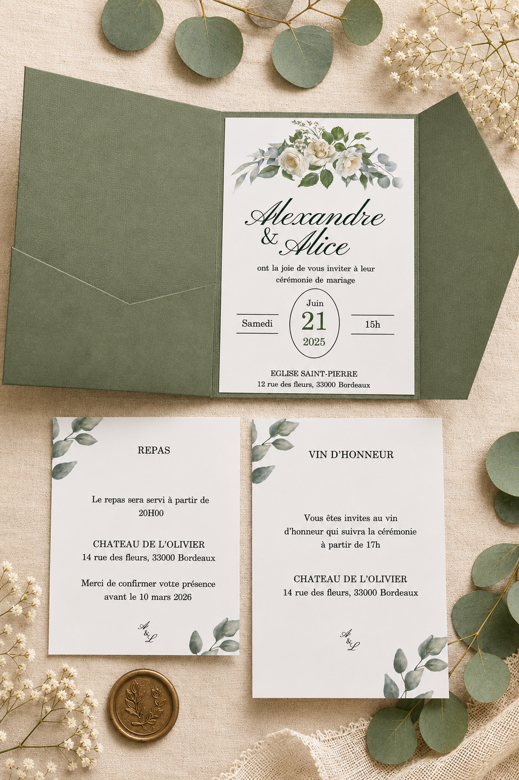 Faire-Part Mariage Élégant