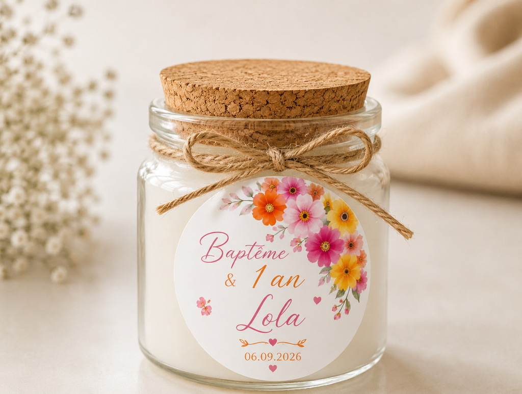 Mini bougie personnalisée