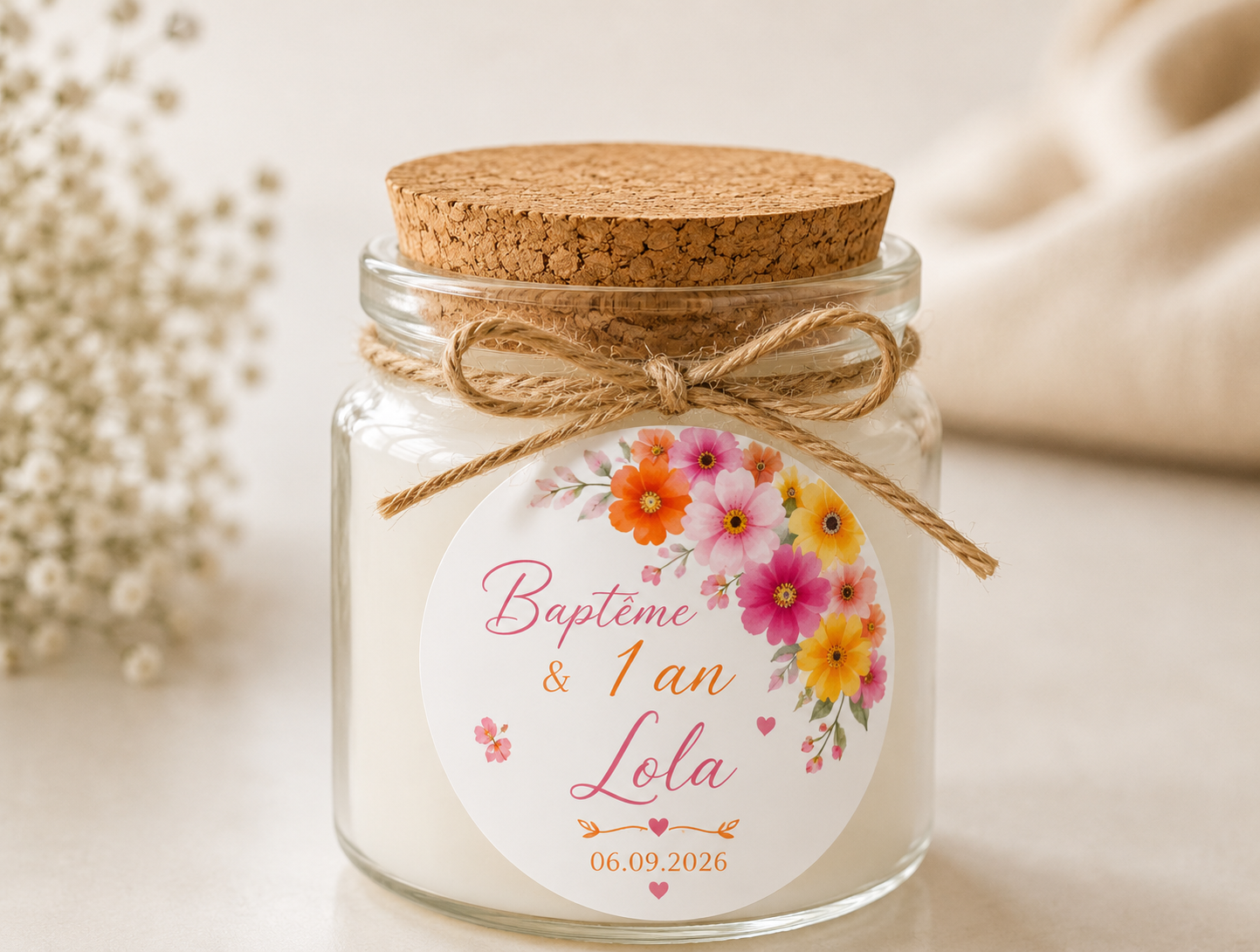 Mini bougie personnalisée