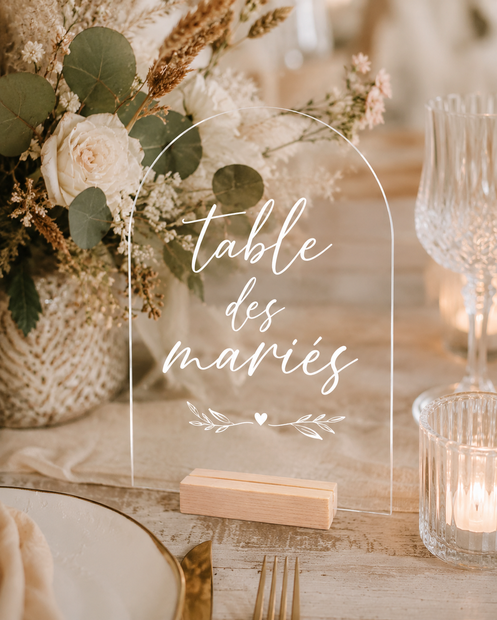 Numéro de table en plexiglas personnalisé