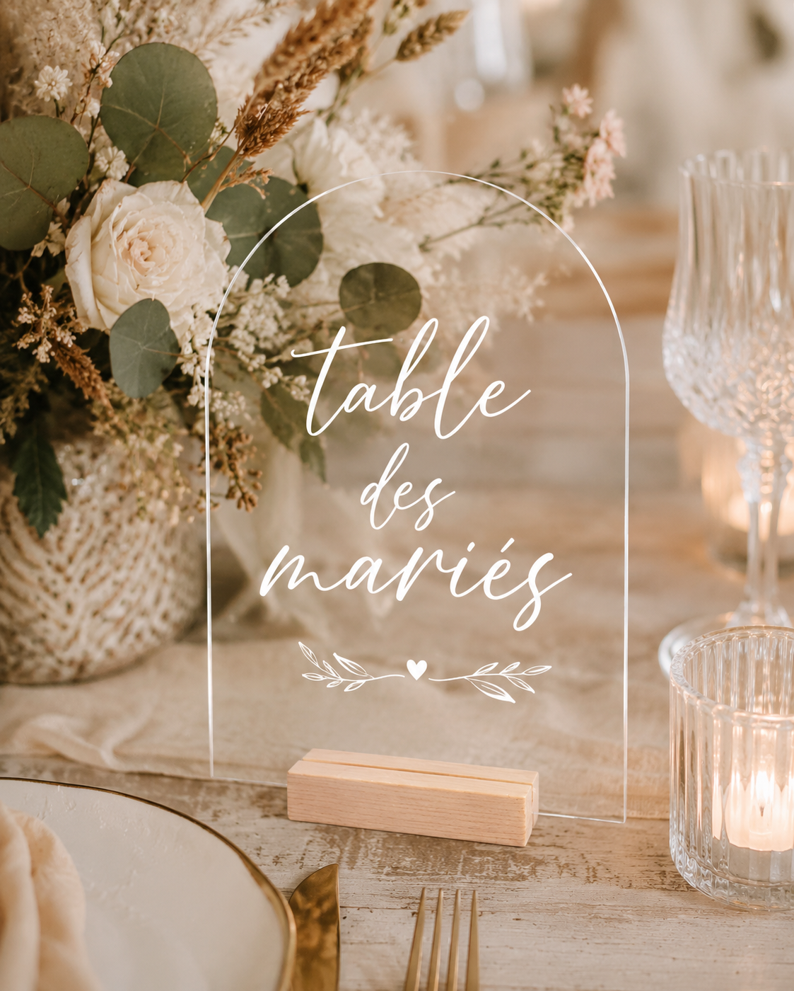 Numéro de table en plexiglas personnalisé